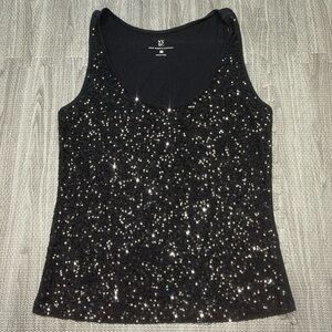 New York & Company Black Sequin Tank - Women’s Size M